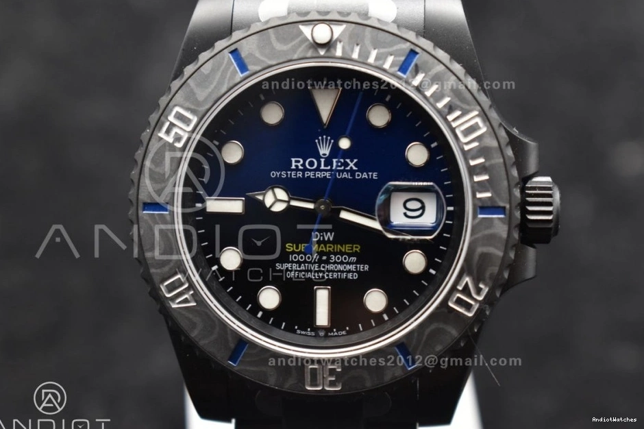 1:1 Submariner Dial DLC Bracelet VS VSF DLC DIW Blue Black Lightweight on Best 1157 Edition Sandblasted 0727